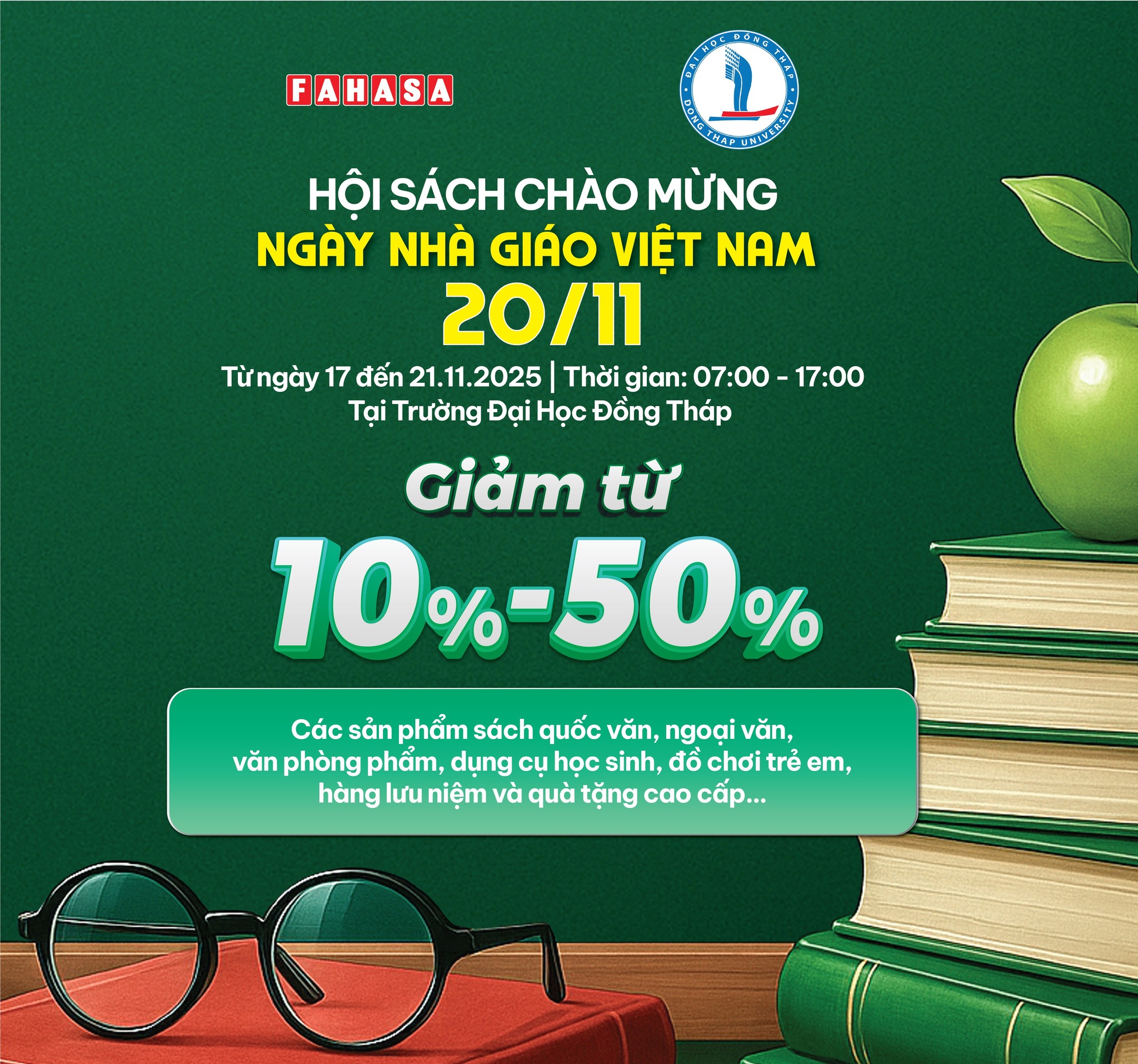 Trung tâm Học liệu Lê Vũ Hùng tổ chức Hội sách chào mừng Ngày Nhà giáo Việt Nam 20-11 năm 2025